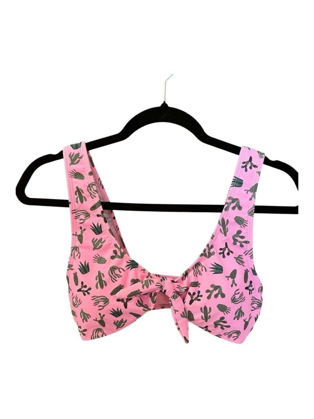 Cabana Del Sol Swimsuit Top, Size L, Pink Cactus Print, NWOT.